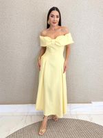 VESTIDO MIDI OMBRO A OMBRO DE ALFAIATARIA RADIANCE