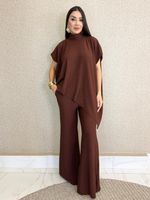 CONJUNTO CALÇA E BLUSA ASSIMÉTRICA ANARRUGA ABLASS