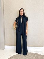 CONJUNTO CALÇA E BLUSA ASSIMÉTRICA ANARRUGA ABLASS