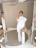 CONJUNTO CALÇA E BLUSA ASSIMÉTRICA ANARRUGA ABLASS