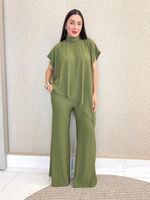 CONJUNTO CALÇA E BLUSA ASSIMÉTRICA ANARRUGA ABLASS
