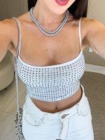 CROPPED DE TULE STRASS STELY