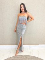 CONJUNTO CROPPED E SAIA DE PAETÊ PRISS