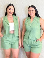 CONJUNTO SHORT E CAMISA DE LINHO WENDAL