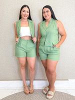 CONJUNTO SHORT E CAMISA DE LINHO WENDAL