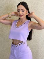 CONJUNTO CALÇA E CROPPED LORIS TWILL RENY