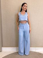 CONJUNTO CALÇA E CROPPED LORIS TWILL RENY
