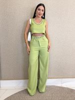CONJUNTO CALÇA E CROPPED LORIS TWILL RENY