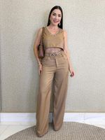 CONJUNTO CALÇA E CROPPED LORIS TWILL RENY