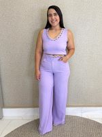 CONJUNTO CALÇA E CROPPED LORIS TWILL RENY