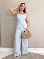 CONJUNTO CALÇA E BLUSA LORIS TWILL MADSON