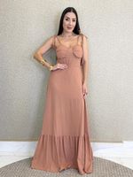 VESTIDO LONGO EM VISCOLINHO CORSET