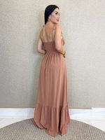 VESTIDO LONGO EM VISCOLINHO CORSET