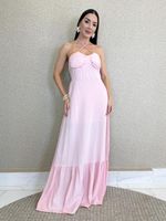 VESTIDO LONGO EM VISCOLINHO CORSET