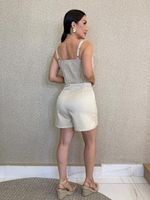 CONJUNTO CROPPED E SHORT COM RECORTES E PEDRARIA MISHA