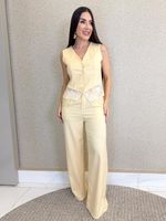 CONJUNTO CALÇA E COLETE RENDADO RAMBEL