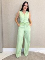 CONJUNTO CALÇA E COLETE RENDADO RAMBEL