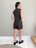 CONJUNTO COLETE E SHORT LORIS TWILL LENTINE