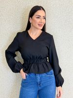 BLUSA TENCEL COM ELÁSTICO NA CINTURA ELVIN