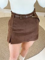 SHORT SAIA DE CAMURÇA COM CINTO CAMBLY 
