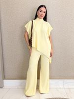 CONJUNTO CALÇA E BLUSA ASSIMÉTRICA ANARRUGA ABLASS