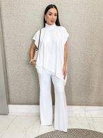 CONJUNTO CALÇA E BLUSA ASSIMÉTRICA ANARRUGA ABLASS
