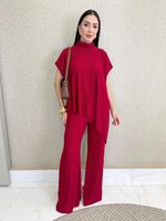 CONJUNTO CALÇA E BLUSA ASSIMÉTRICA ANARRUGA ABLASS