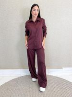 CONJUNTO CALÇA E CAMISA LISTRADO LORIS TWILL JESSY