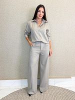 CONJUNTO CALÇA E CAMISA LISTRADO LORIS TWILL JESSY