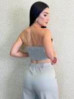 CONJUNTO CALÇA E CROPPED TOMARA QUE CAIA CINDY 
