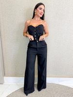 CONJUNTO CALÇA E CROPPED TOMARA QUE CAIA CINDY 