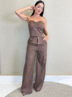 CONJUNTO CALÇA E CROPPED TOMARA QUE CAIA CINDY 