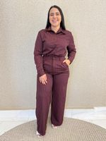 CONJUNTO CALÇA E CAMISA LISTRADO LORIS TWILL JESSY