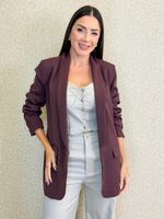 BLAZER ALONGADO MANGA DRAPEADA MENCIE 