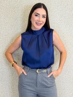 BLUSA DE CETIM GOLA ALTA GON
