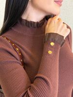 BLUSA TRICÔ IMPORTADO E TULE LHARI