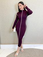 VESTIDO CANELADO LONGUETE ELENY