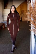 VESTIDO CANELADO LONGUETE ELENY