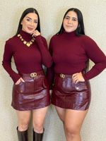 SHORT SAIA DE COURO FAKE KENDELL