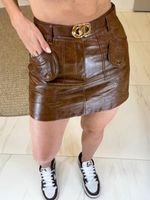 SHORT SAIA DE COURO FAKE KENDELL