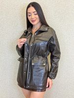 JAQUETA PARKA COURO FAKE AGNATHA