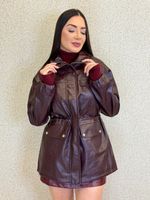 JAQUETA PARKA COURO FAKE AGNATHA