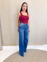 CALÇA WIDE LEG JEANS LIVRON