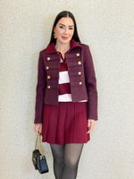 MINI BLAZER LÃ BATIDA COM BOTÕES DOURADOS LICY