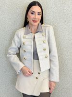 MINI BLAZER LÃ BATIDA COM BOTÕES DOURADOS LICY