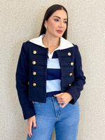 MINI BLAZER LÃ BATIDA COM BOTÕES DOURADOS LICY