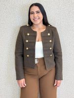 MINI BLAZER LÃ BATIDA COM BOTÕES DOURADOS LICY