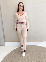 CONJUNTO CROPPED E CALÇA DE TRICÔ IMPORTADO TENDYS 