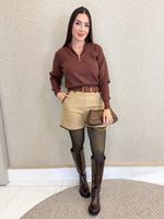 SHORT COM CINTO E VIÉS LÃ BATIDA LINNY