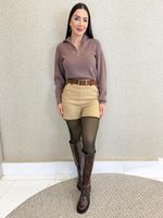 SHORT COM CINTO E VIÉS LÃ BATIDA LINNY